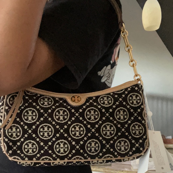 New 🖤 Tory Burch T Monogram Chenille Studio Shoulder Bag - Picture 10 of 14